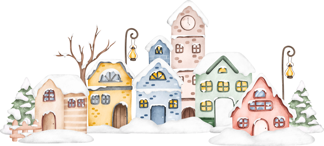 village house in winter