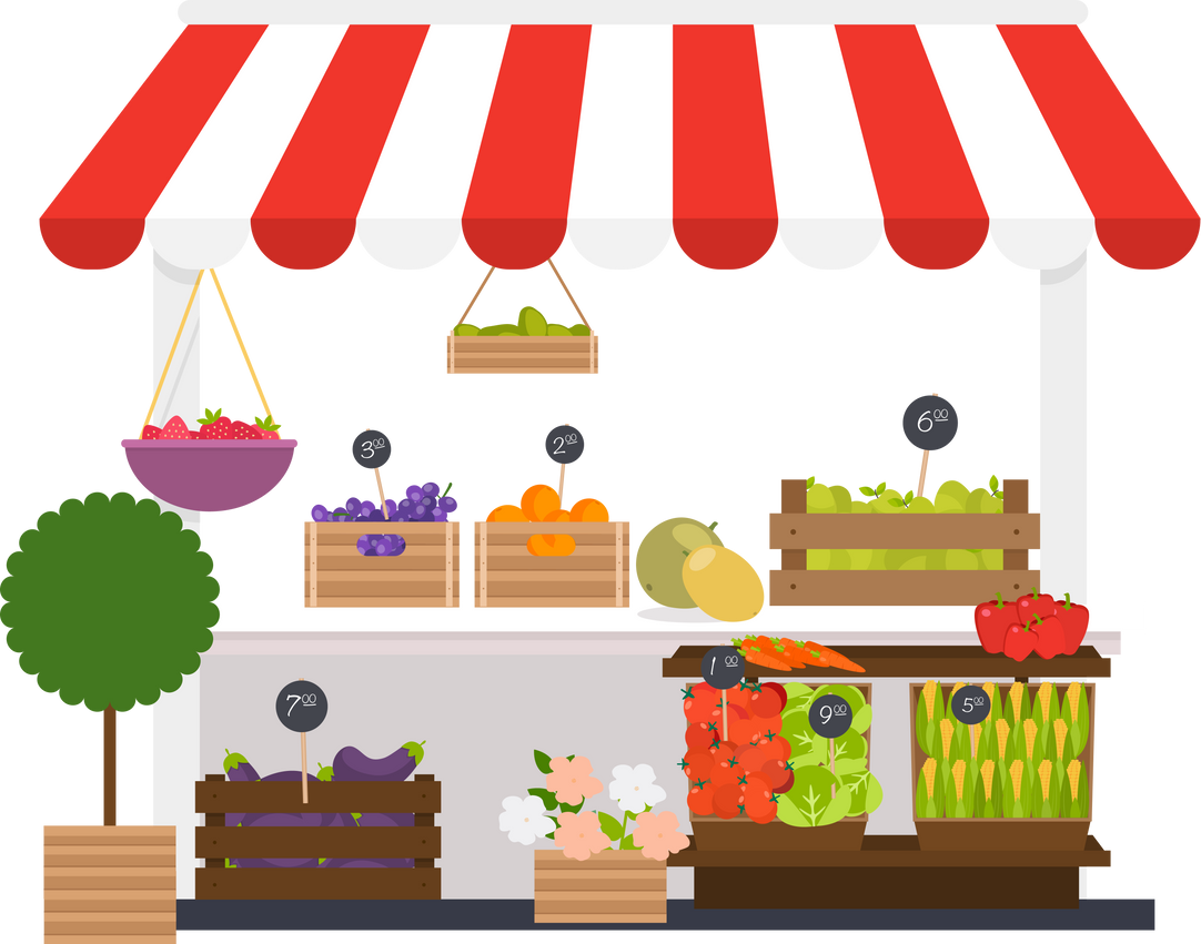 Farmers market. Local market Fruit and vegetables.