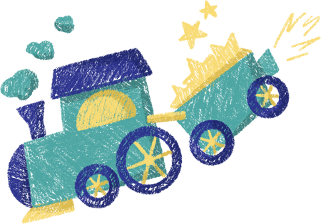 Textured Handdrawn Train